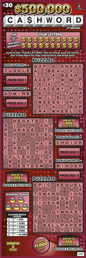 $500,000 CASHWORD 2nd EDITION image