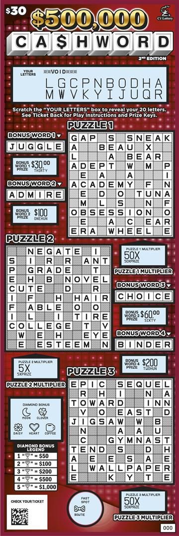 $500,000 CASHWORD 2nd EDITION rollover image