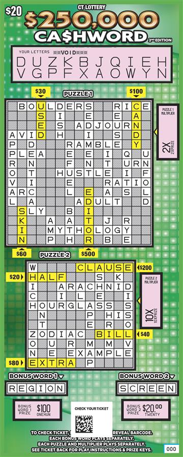 $250,000 CA$HWORD 2nd EDITION rollover image